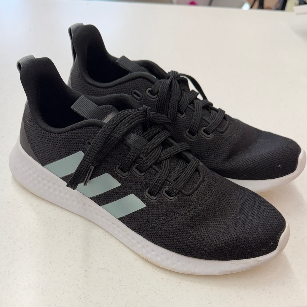 Adidas Black Sneakers with White Soles